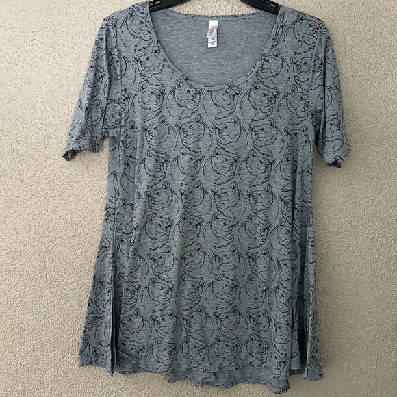LuLaRoe Gray Bear Tunic Top Women’s XS - Picture 1 of 7